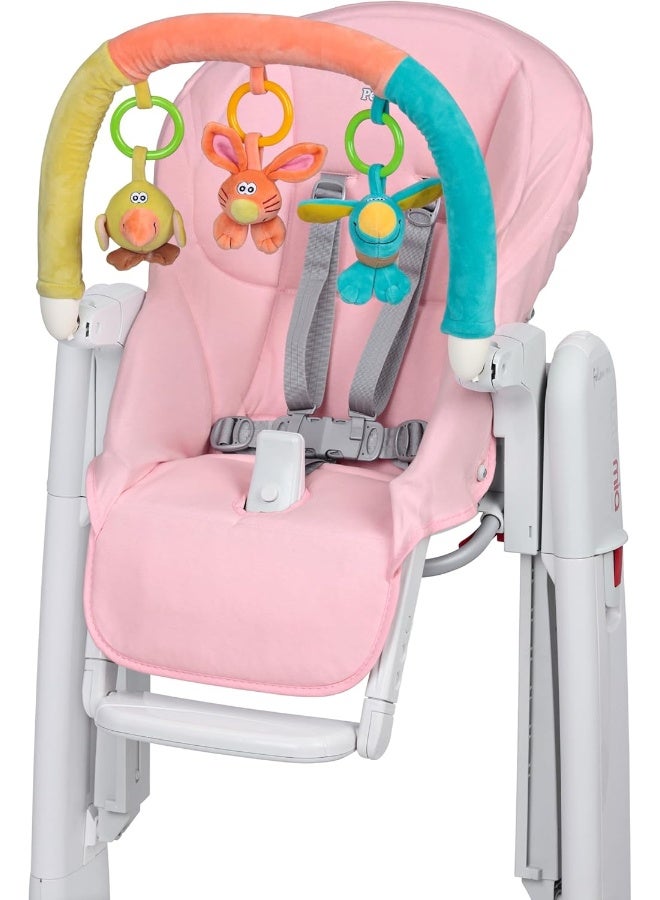 Peg Perego Peg Perego Tatamia Kit-High Chair Accessory-Soft Seat Cover & Play Bar-Rosa (Light Pink) - Image 2