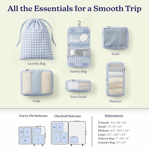 Vandel Space-Saving Compression Packing Cubes for Women with Hanging Toiletry Bag, Laundry Bag, Compressible Carry On Suit Case Organizer Luggage Packing Cubes for Travel Compression Organizer Bags - Image 3