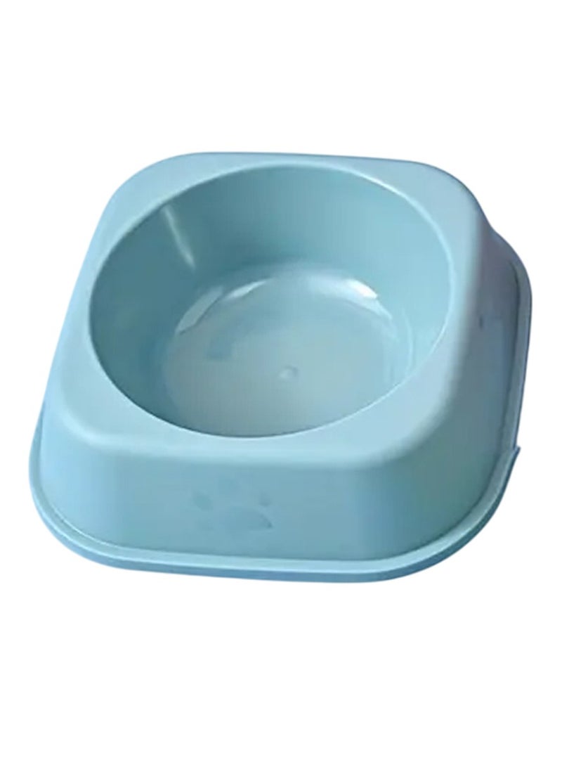 Plastic Cat Food Bowl - Anti-Tip Cat Meal Plate with Cool Colors, Water & Rice Basin for Pets Medium - Image 1