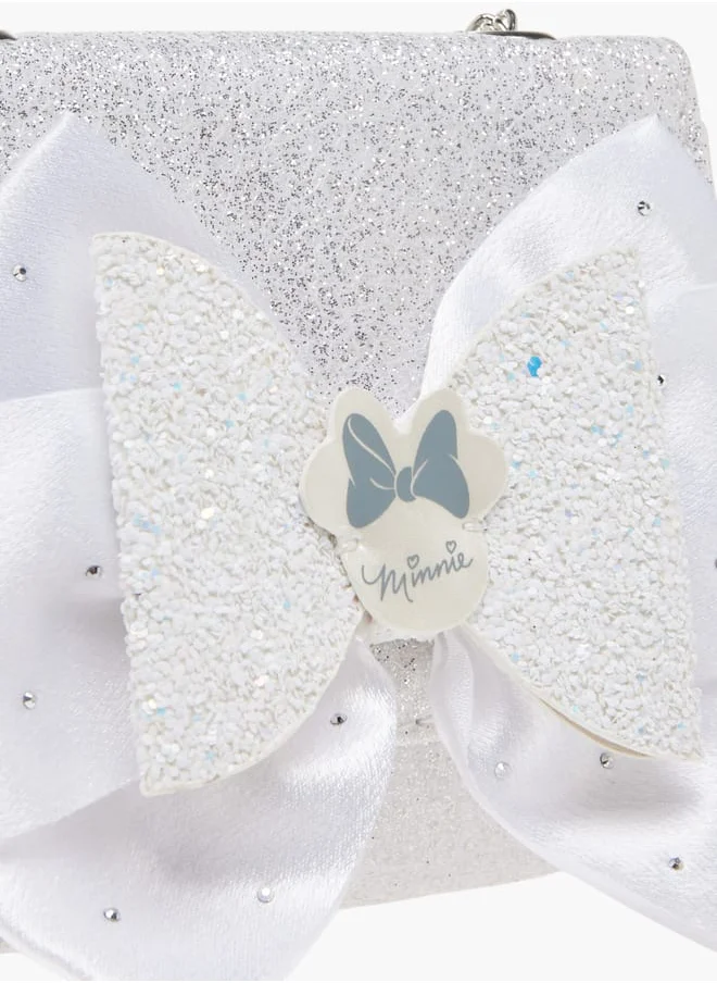 Disney Girls Textured Bow Detail Crossbody Bag With Button Closure Ramadan Collection
