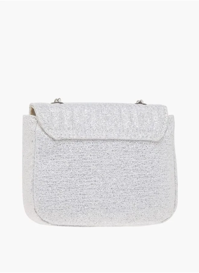 Disney Girls Textured Bow Detail Crossbody Bag With Button Closure Ramadan Collection