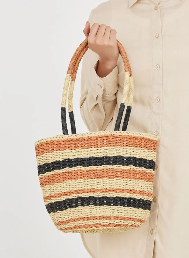 Styli Colorblock Textured Beach Bag