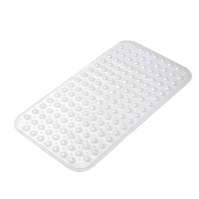 BATH TUB MAT MEDIUM SIZE 276 X 15 INCHES NONSLIP SHOWER MATS WITH SUCTION CUPS AND DRAIN HOLES BATHROOM BATHTUB MATS MACHINE WASHABLE CLEAR