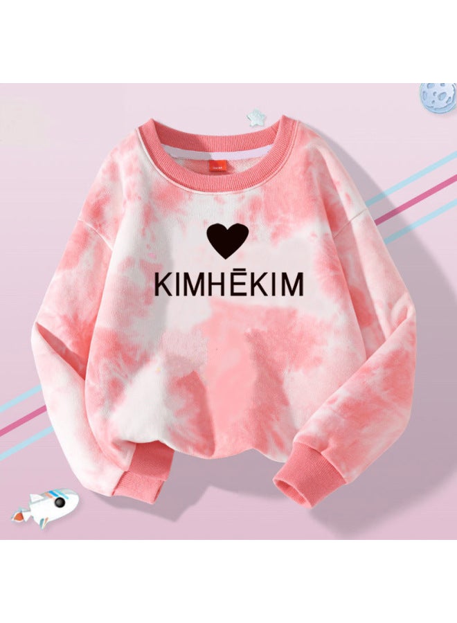 Girls' Long-sleeved Tops, Spring And Autumn Styles, New Kidsren's Tie-dye Sweatshirts, Fashionable Korean Style Little Girls' Autumn Clothes