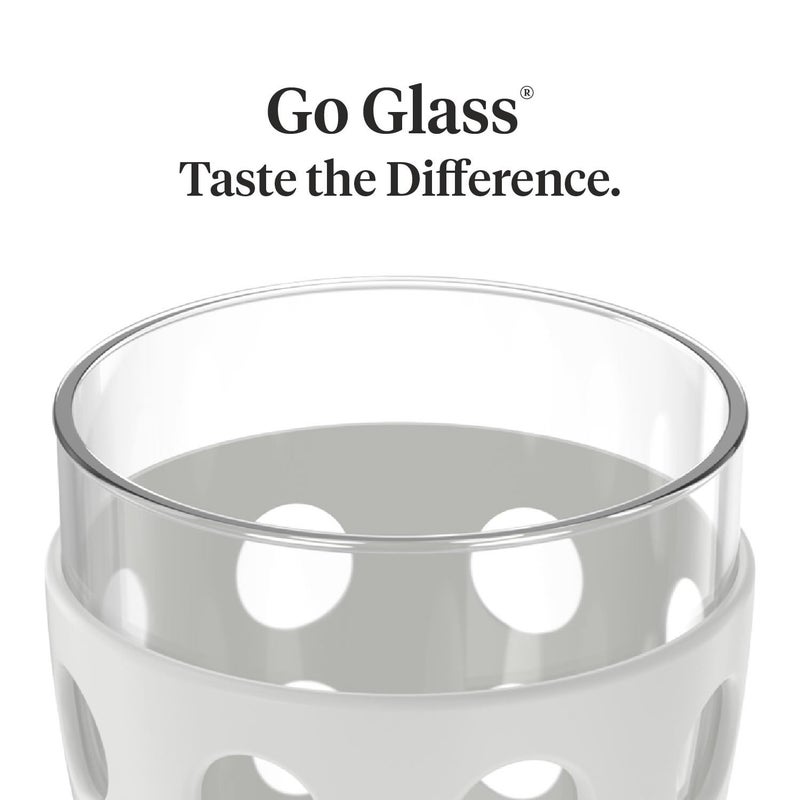 Lifefactory 10-Ounce Beverage Glasses with Protective Silicone Sleeves, 4-Pack, Stone Gray - Image 3