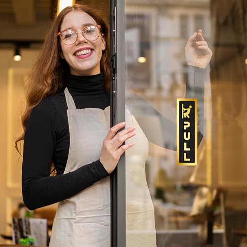 Goelite Acrylic Pull Push Sign Board For Stores, Café, Hotel, Restaurant, Business, Shop Self-Adhesive And Waterproof Size : 6 Inch Set of 1 Sign Board (pull/push) - Image 2
