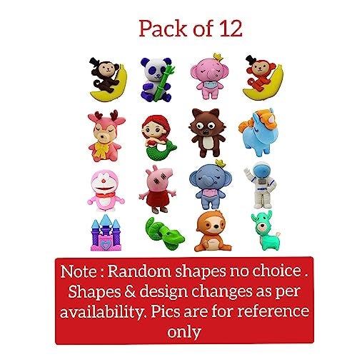 MAPLE Animal Erasers for Kids Pencil Erasers Puzzle Erasers Take Apart Erasers Stylish Mini Rubber Erasers Set for Return Gift Prizes Desk Pets Gifts Back to School Supplies for Kids Girls Boys (12) - Image 3