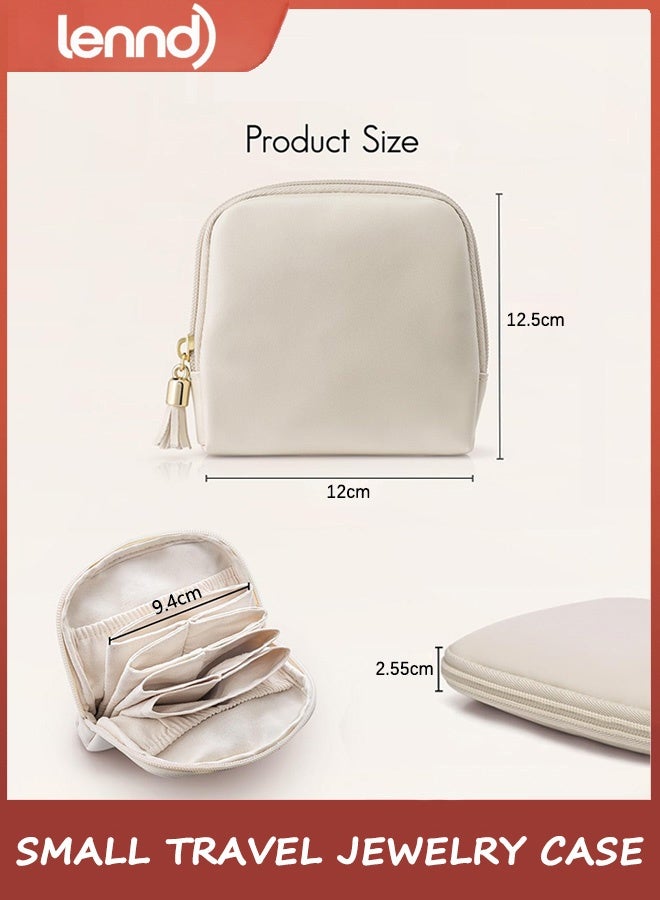 LENND Small Travel Jewelry Case,Travel Gifts for Women,Jewelry Pouch Bags with Zipper,Velvet Jewelry Organizer Storage Bag for Bracelet Rings Earring - Image 3