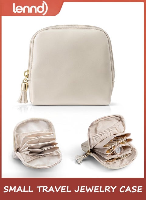 حقيبة مجوهرات سفر صغيرة، هدايا سفر للنساء، حقائب مجوهرات بسحاب، حقيبة تخزين مخملية لتنظيم الأساور والخواتم والأقراط