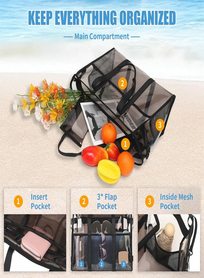 Sisipoet Clear Tote Bag, Black-semi-transparent, One size - Image 4