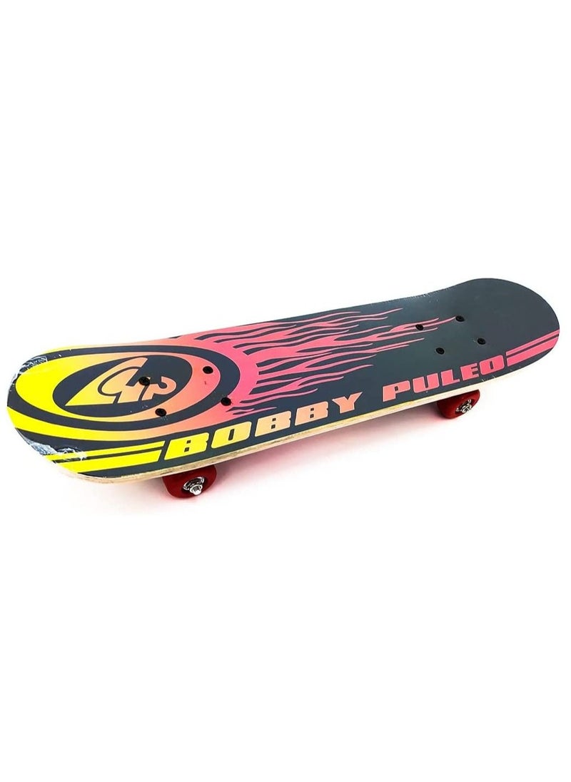 Generic - skateboard By FunZz Size 59 X 15 Cm Double Kick Concave Skate Board Complete Skate Board Wood Outdoor Medium Board for Teens Beginners Girls Boys Kids - Image 1
