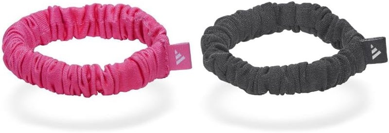 Adidas Thin Hair Scrunchies - Black and Lucid Pink - Image 2