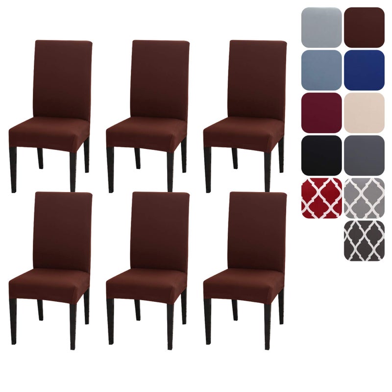 Aisprts Dining Room Chair Covers Slipcovers Set of 6 Stretch Removable Washable Dining Chair Protector Decoration Cover Seat Slipcover for Hotel Ceremony Banquet Kitchen Restaurant Home
