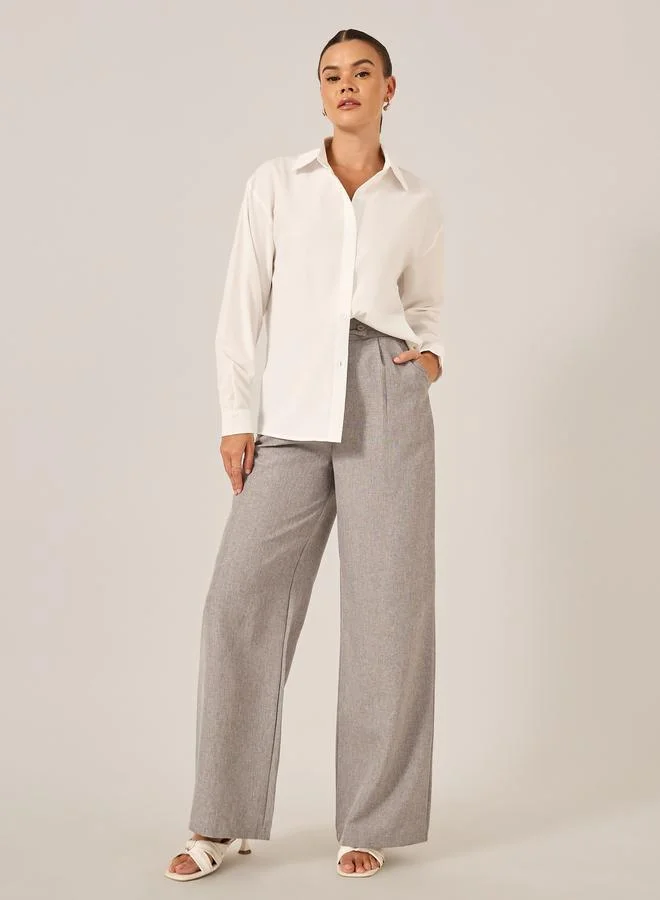Take Two Take Two Solid Long Sleeve Spread Collar Shirt