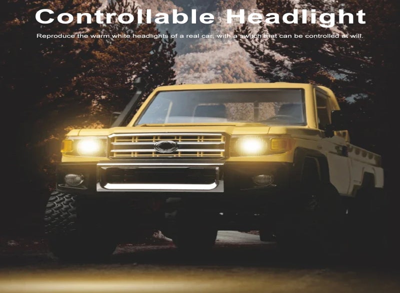 Remote Control Crawler, 1:12 Scale Remote Control Pickup for Kids Adults 2.4Ghz Rechargeable Remote Control Rock Crawler Car Toy with Controllable Headlights - Image 4