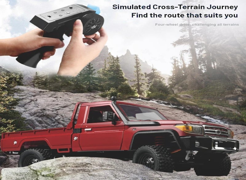 Remote Control Crawler, 1:12 Scale Remote Control Pickup for Kids Adults 2.4Ghz Rechargeable Remote Control Rock Crawler Car Toy with Controllable Headlights - Image 2