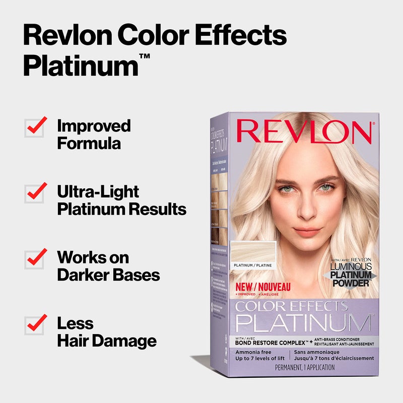 Revlon Color Effects Permanent Highlighting Kit, Ammonia & Paraben Free Hair Dye, 60 Platinum, 8 Oz (Pack of 1) - Image 2