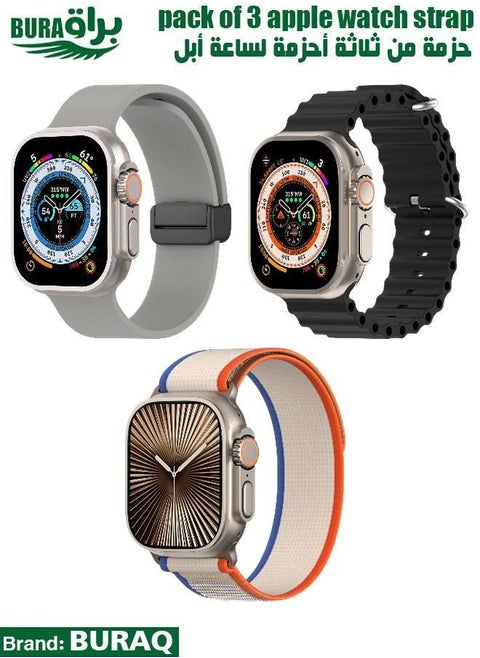 Apple Watch Band Strap For Apple Watch Ultra 2/Ultra 49mm, Series 10 46mm, 9/8/7 45mm, SE2/SE/6/5/4 44mm, 3/2/1 42mm