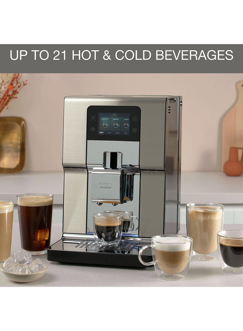 Krups Intuition Experience + | Bean-To-Cup Coffee Machine | Quiet Coffee Machine | 20 Drinks | Color Touch Screen | 50-60Hz | Brushed Stainless Steel | EA877DM0  - Image 3
