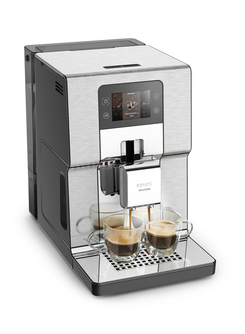 Krups Intuition Experience + | Bean-To-Cup Coffee Machine | Quiet Coffee Machine | 20 Drinks | Color Touch Screen | 50-60Hz | Brushed Stainless Steel | EA877DM0  - Image 1