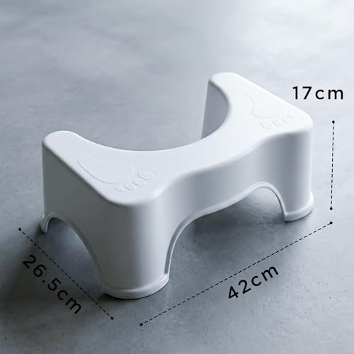 CLAPONE Toilet Stool Bathroom/Bathroom/Stool for Adults/Plastic Potty Step Stool/Anti Constipation Western Toilet/Potty/Footstool Anti-Slip/Combord/Leg Rest/Steps Western (White, Pack of 1) - Image 2