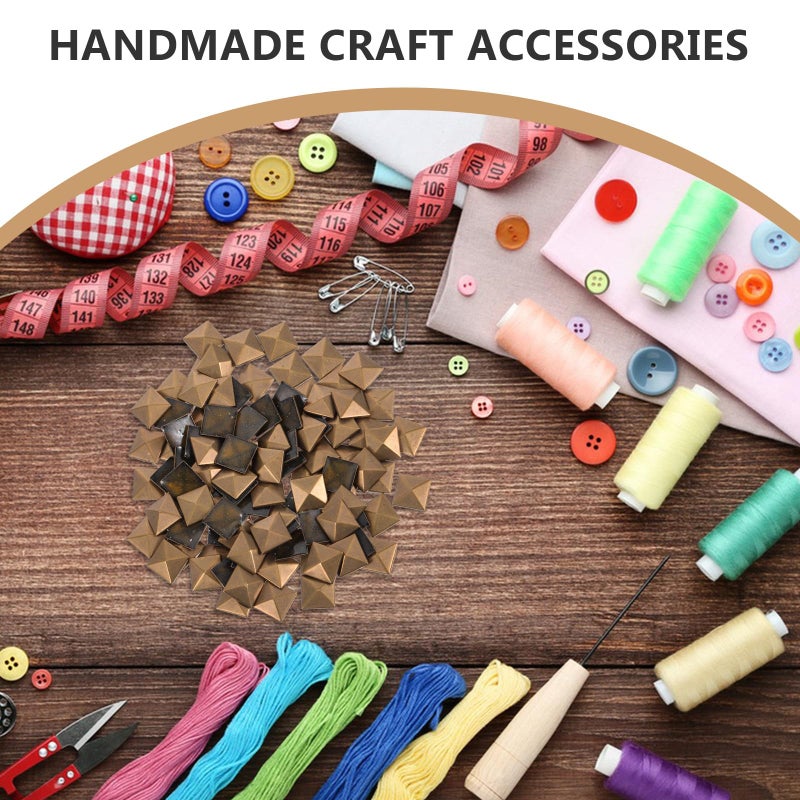 Metal Pyramid Flatback Rivets Studs For Leather Craft DIY Clothes Shoes Bags Decoration - Image 4