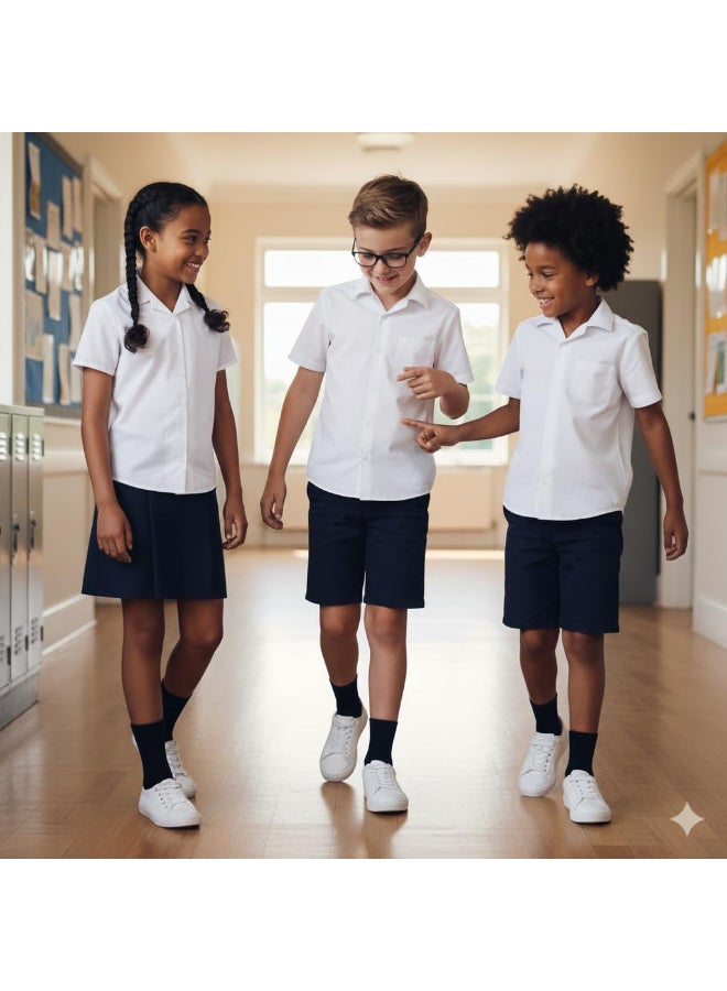 Tango 6 Pairs Kids Socks - Boys and Girls - Atletic Ankle Quarter Kids Sock - Soft Breathable Mesh - Childrens School Uniform (UAE/KSA, Age, 11 Years, 14 Years, Regular, Black - 6 Pairs) - Image 4