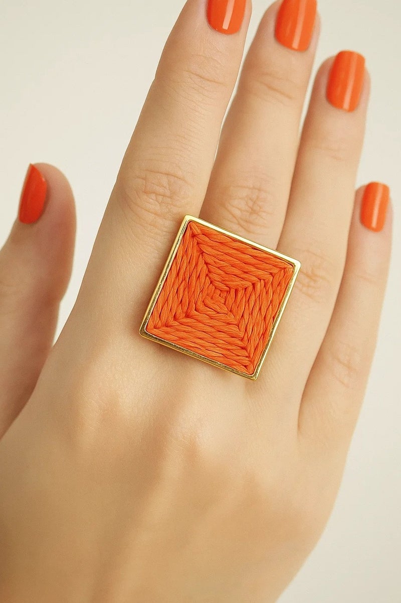 Vbranda Geometric Woven Ring Stainless Steel Pure RI-20 