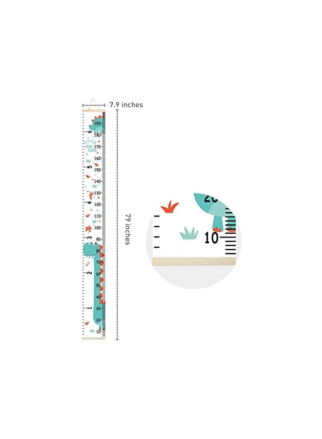 The Bros Growth Chart for Wall | Kids Height Chart with Wood Frame | Fabric Height Measurement Wall Decor | Removable Height Wall Chart for Children's Room Decoration - Image 5