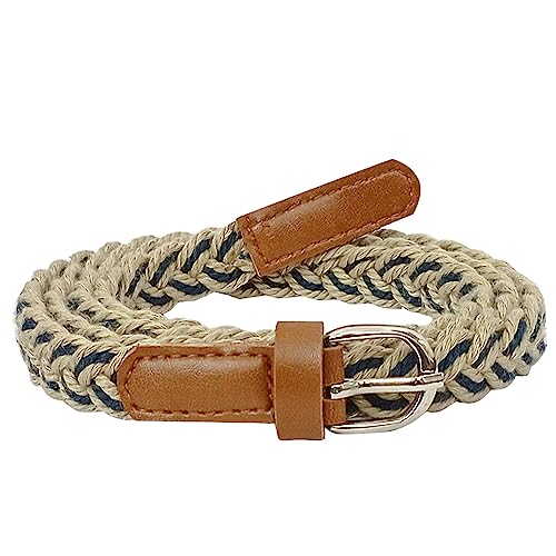 Aakriti Women Cotton Braided Hand Made Casual Belt for Ladies | Handwoven for Long Shirt and Dresses (BG-BLUE-BADGE) - Image 4