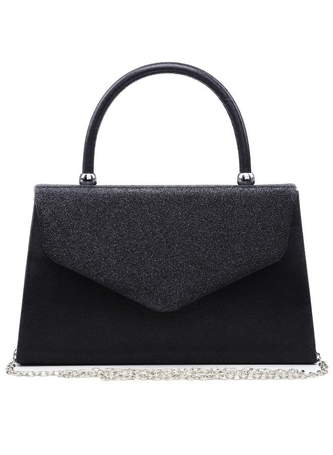 DASEIN Women'S Evening Bags Formal Party Clutches Wedding Purses Cocktail Prom Handbags With Frosted Glittering (Black) - Image 1