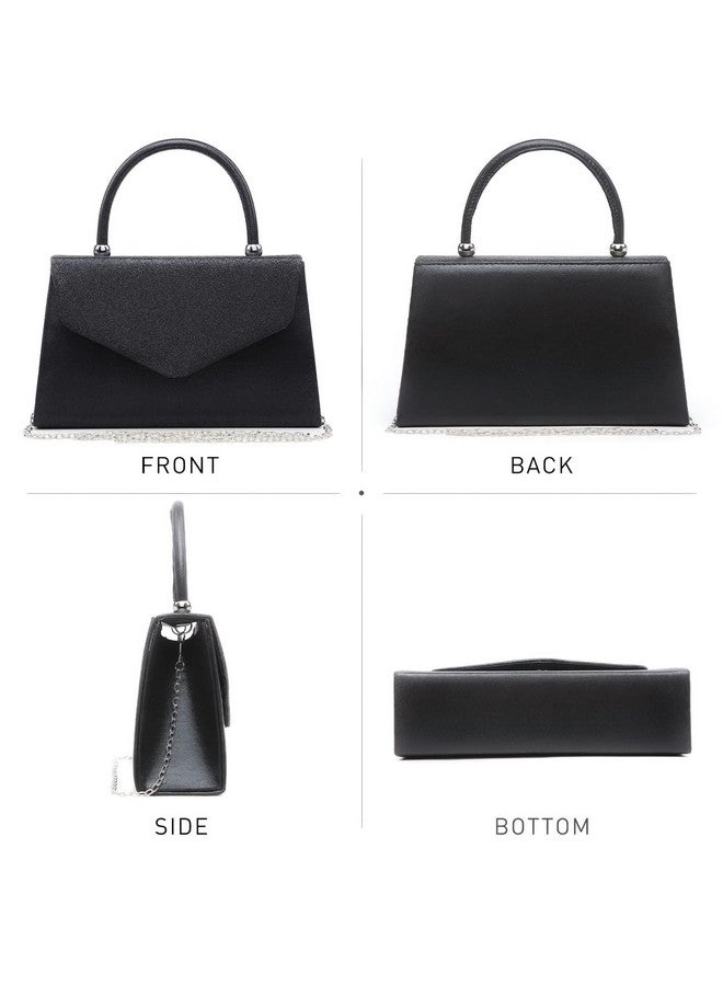 DASEIN Women'S Evening Bags Formal Party Clutches Wedding Purses Cocktail Prom Handbags With Frosted Glittering (Black) - Image 3