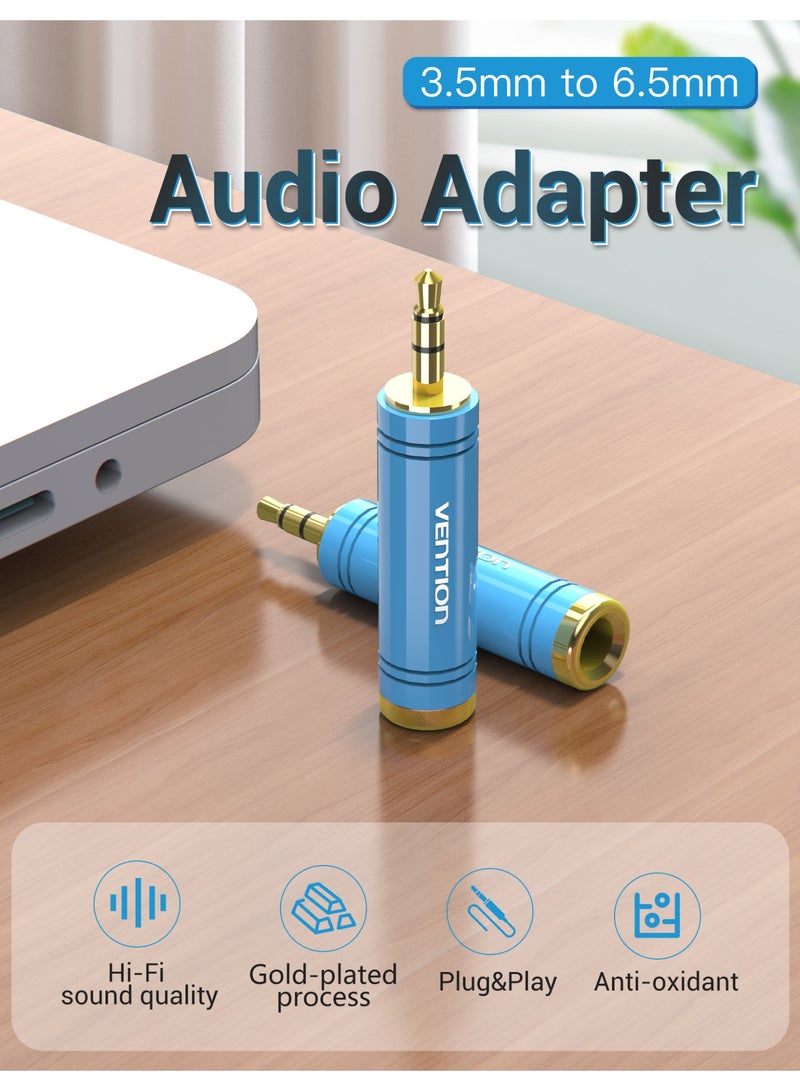 VENTION 6.5mm Female to 3.5mm Male Adapter Blue Model # VAB-S04-L - Image 2