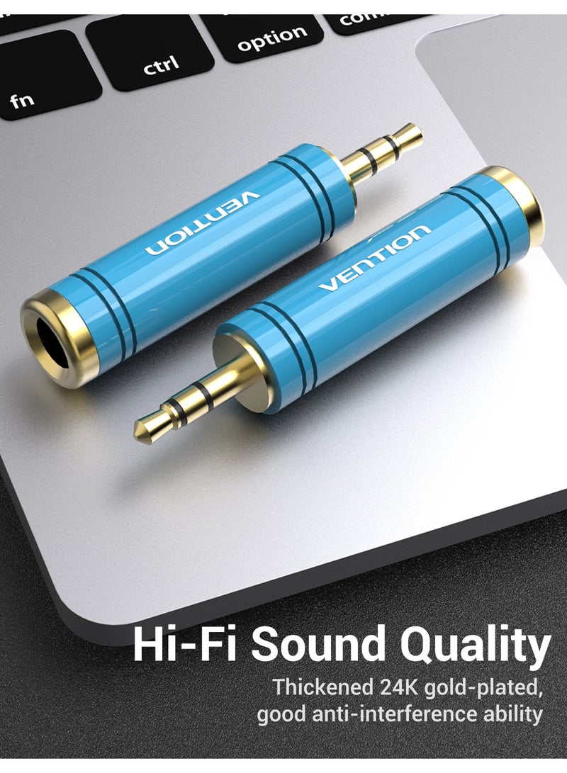 VENTION 6.5mm Female to 3.5mm Male Adapter Blue Model # VAB-S04-L - Image 5