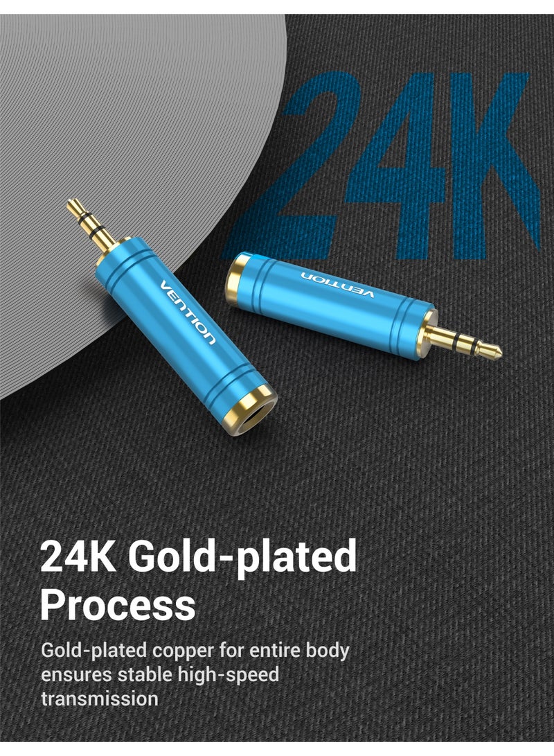 VENTION 6.5mm Female to 3.5mm Male Adapter Blue Model # VAB-S04-L - Image 4