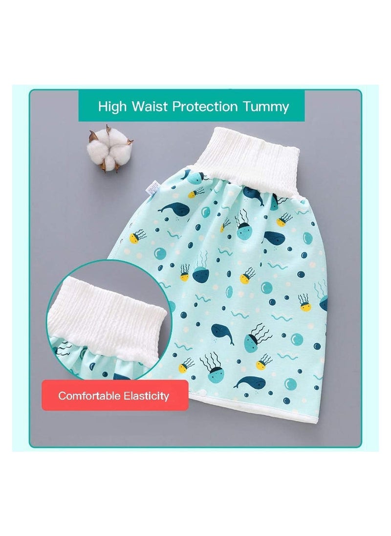 RATSAW 2 Pack Baby Diaper Skirt Washable Waterproof Toddler Potty Training Skirt Cotton Toilet Training Nappy Skirt for Baby Boys Girls Multicolour  - Image 5