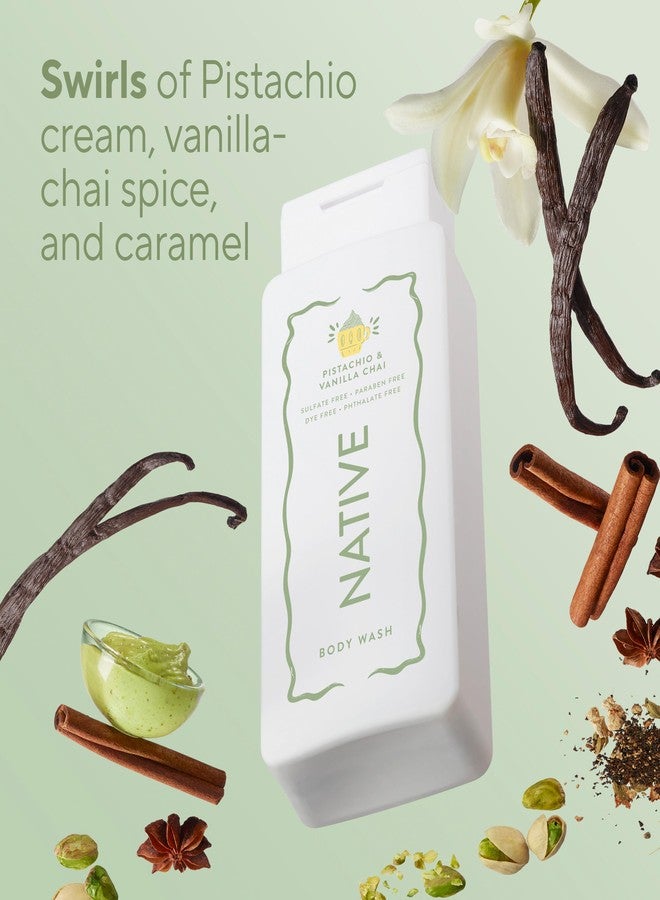 Native Body Wash Contains Naturally Derived Ingredients | For Women & Men, Sulfate, Paraben, & Dye Free Leaving Skin Soft and Hydrated | Limited Edition | Pistachio & Vanilla Chai 18 oz - Image 4