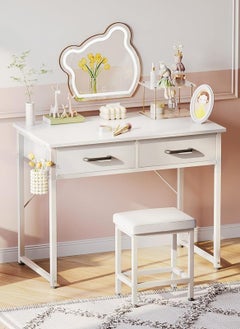 Sharpdo Modern Home Dressing Table with Double Drawer Storage, Multifunctional makeup table (no Mirror and chair)  - Image 3