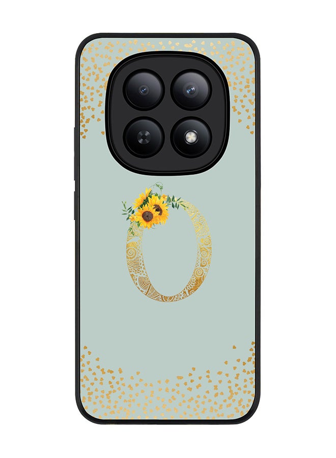 For Xiaomi Redmi Note 15 5G / Poco M8 Case,Slim fit Camera Protection, Shockproof Thin Phone cover  - Custom Floral Monogram - O  (Light Grey )