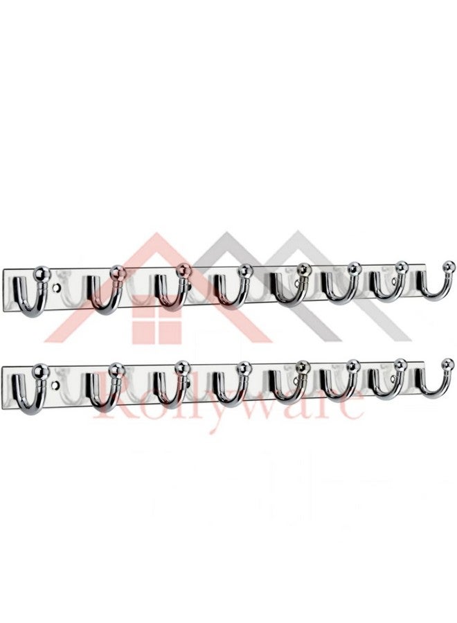 ROLLYWARE ® Wall Mount, Hook Coat Rack, Premium Stainless Steel, 8 Legs Cloth Hanger Bathroom Stylish Wall Hooks - Easy to Use for Clothes, Towels, Keys, and Use of Other Items. (8 Hook, Pack of 2) - Image 3