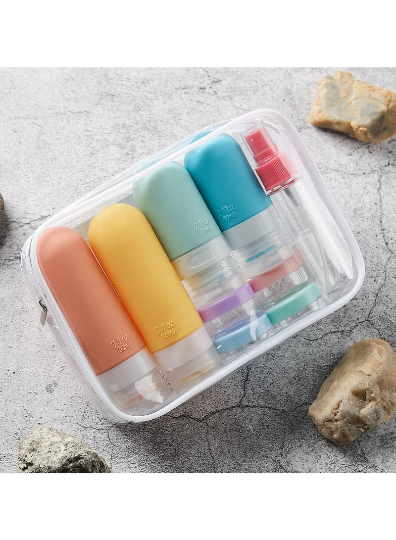 16 علبة من زجاجات السفر -حاويات السيليكون المقاومة للتسرّب المعتمدة من قبل إدارة سلامة النقل المستخدمة في المراحيض واللطف والشامبو والمرطبات وغسل الجسم (16 قطعة/عبوة بيضاء) - Image 4