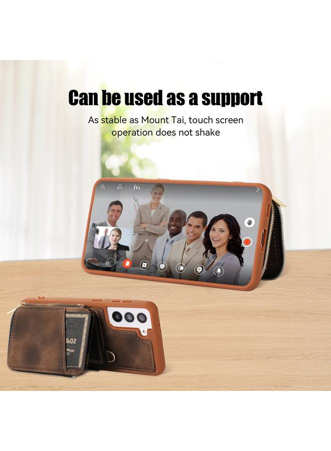 اس-توب جراب لهاتف Samsung Galaxy S21 FE 5G مع حقيبة بطاقات بسحاب وغطاء خلفي للهاتف - Image 4