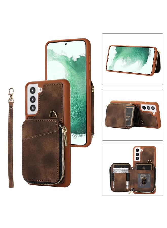 اس-توب جراب لهاتف Samsung Galaxy S21 FE 5G مع حقيبة بطاقات بسحاب وغطاء خلفي للهاتف - Image 1