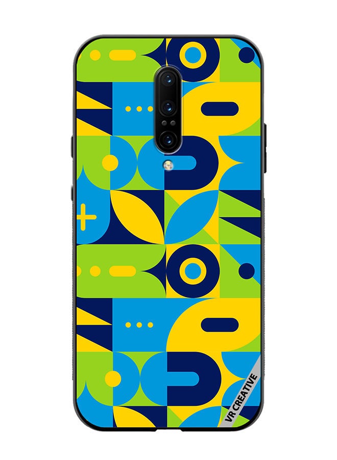 VR CREATIVE Protective Case Cover For OnePlus 7 Pro Geometry Pattern Design Multicolour - Image 1