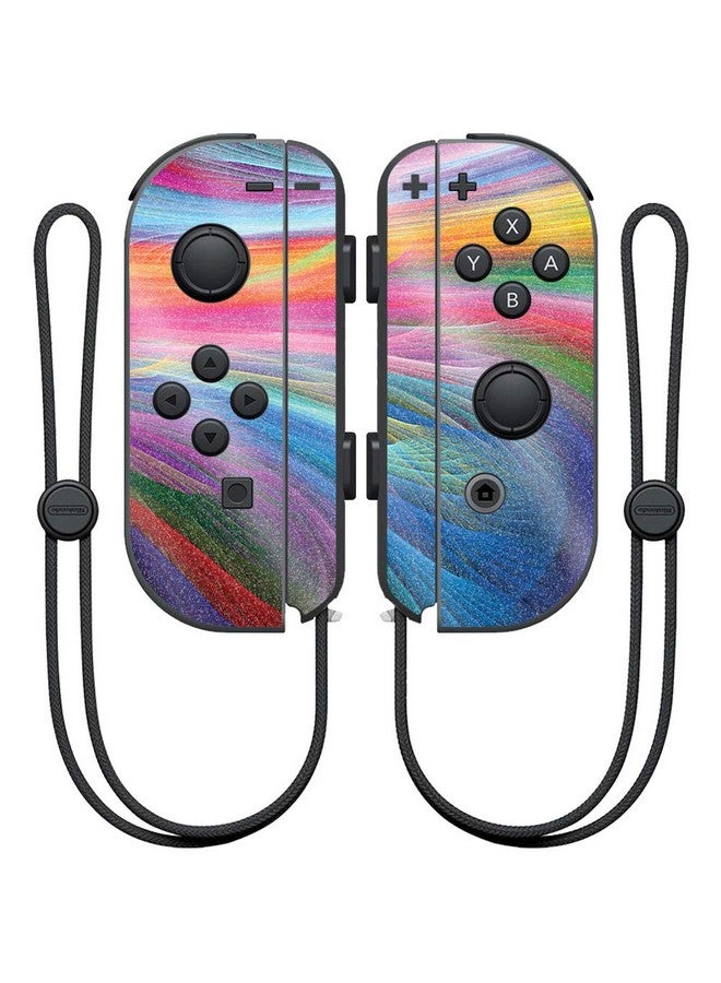 MIGHTY SKINS Mightyskins Glossy Glitter Skin For Nintendo Joy Con Controller Rainbow Waves | Protective, Durable High Gloss Glitter Finish | Easy To Apply, Remove, And Change Styles | Made In The Usa - Image 1