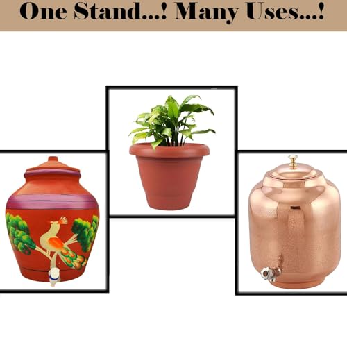 CR18 COLLECTION (Pot & Glass Not Included | FREE Tray with Matka Stand | Water Dispenser Stands | Filter ,Tulsi stand and gamla stand 3in 1 stands - Image 5