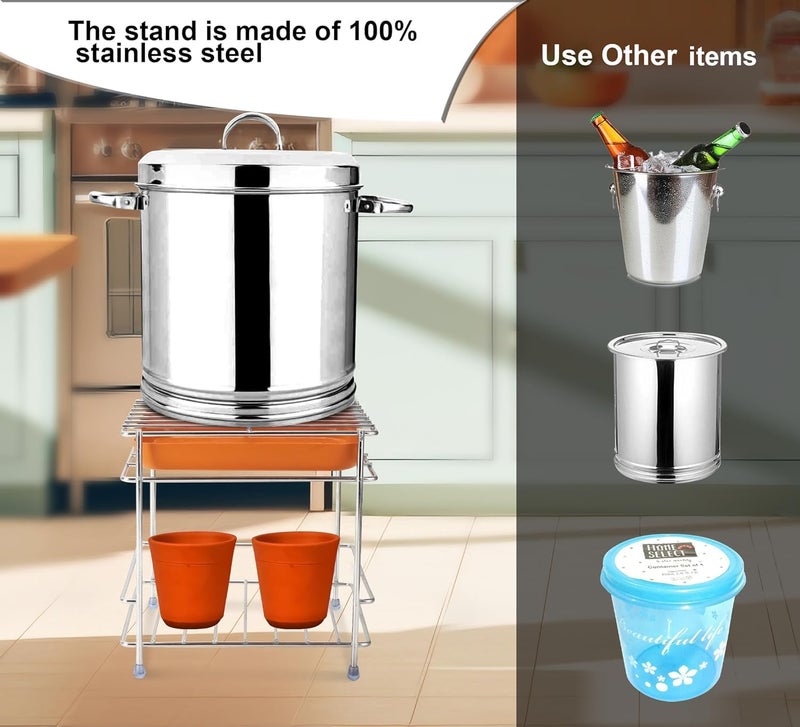 CR18 COLLECTION (Pot & Glass Not Included | FREE Tray with Matka Stand | Water Dispenser Stands | Filter ,Tulsi stand and gamla stand 3in 1 stands - Image 4