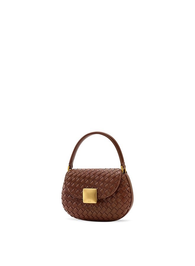 جي دبليو بي حقيبة يد نسائية من جي دبليو بي إي آي، طراز زوري، مصنوعة يدوياً، بمقبض علوي دائري - بني - Image 2