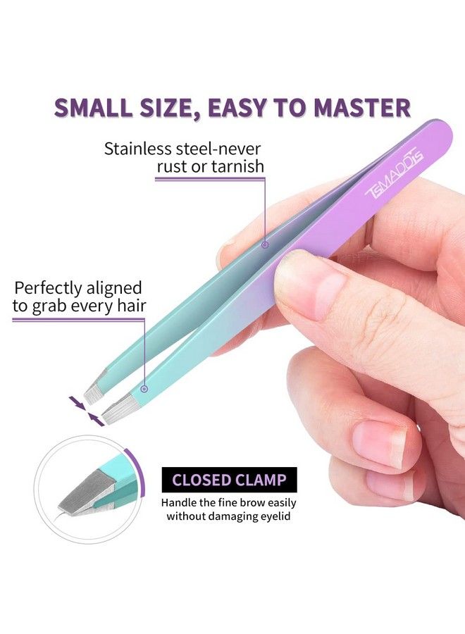 TsMADDTs Eyebrow Tweezer Set Tsmaddts 7 Pcs Tweezers Set For Women Precision Tweezer For Eyebrows With Curved Scissors And Eyebrow Razor For Ingrown Hair - Image 5