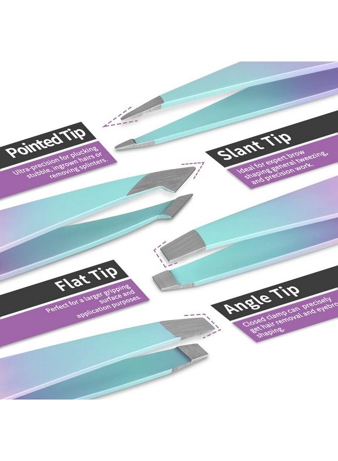 TsMADDTs Eyebrow Tweezer Set Tsmaddts 7 Pcs Tweezers Set For Women Precision Tweezer For Eyebrows With Curved Scissors And Eyebrow Razor For Ingrown Hair - Image 3